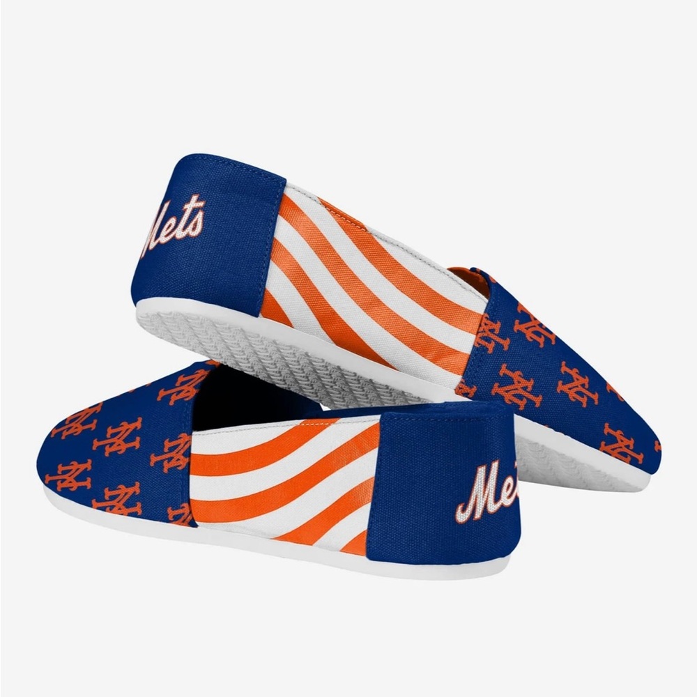 Officially Licensed Logo New York Mets Women's Slip on Canvas Shoes Sz:9.5 NWWT